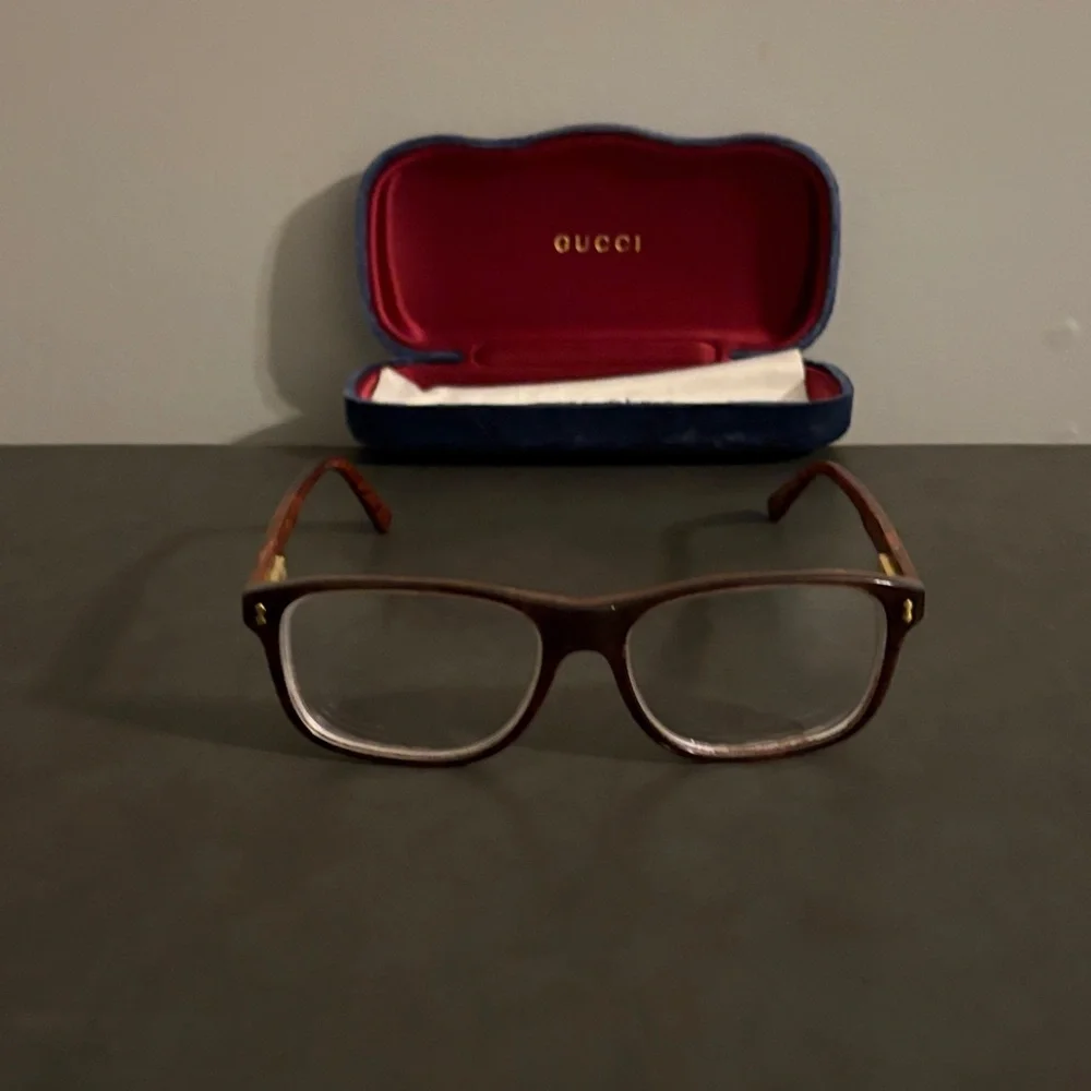 Gucci Dark Brown Designer Frames - unisex (AUTHENTIC) gently used prescription. - Picture 1 of 9
